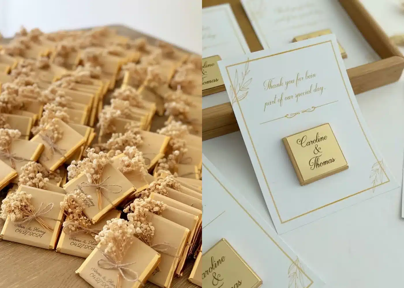 Ręcznie robione krówki i czekoladki z podziękowaniem.